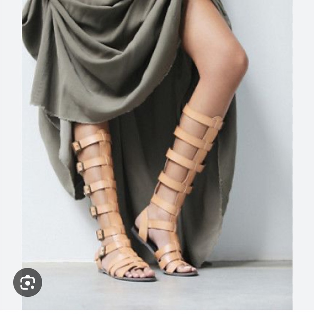 FREE PEOPLE x FARYL ROBIN Republik LEather Gladiator Sandals Size 6 Faux Leather